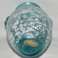 Vintage Mid Century Toyo Vase Blue Textured Iridescent Art Glass Amphora Vase