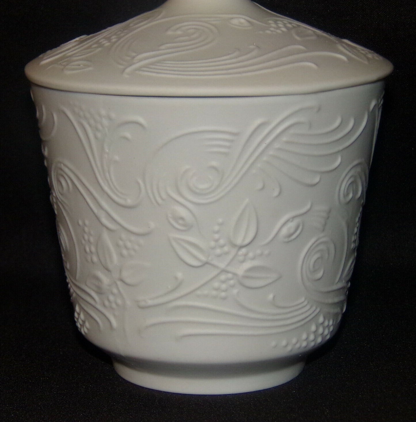 Vintage White Op Art Lidded Candy Dish Bowl Mid Century 1950's Bavaria Germany