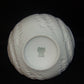 Vintage Handmade White Op Art Wood Grain Fossil Vase Bavaria Germany Mid Century