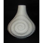 Vintage Handmade White Op Art Wood Grain Fossil Vase Bavaria Germany Mid Century