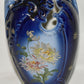 Vintage PMC France Limoges Porcelain Vase 11" Cobalt Blue Hand Decorated Floral Vase