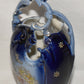 Vintage PMC France Limoges Porcelain Vase 11" Cobalt Blue Hand Decorated Floral Vase