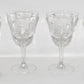 Vintage 4pc Set Elegant Crystal Glass Cordials Liqueur Stemware Etched Glass
