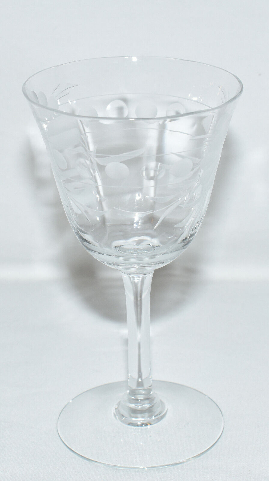 Vintage 4pc Set Elegant Crystal Glass Cordials Liqueur Stemware Etched Glass
