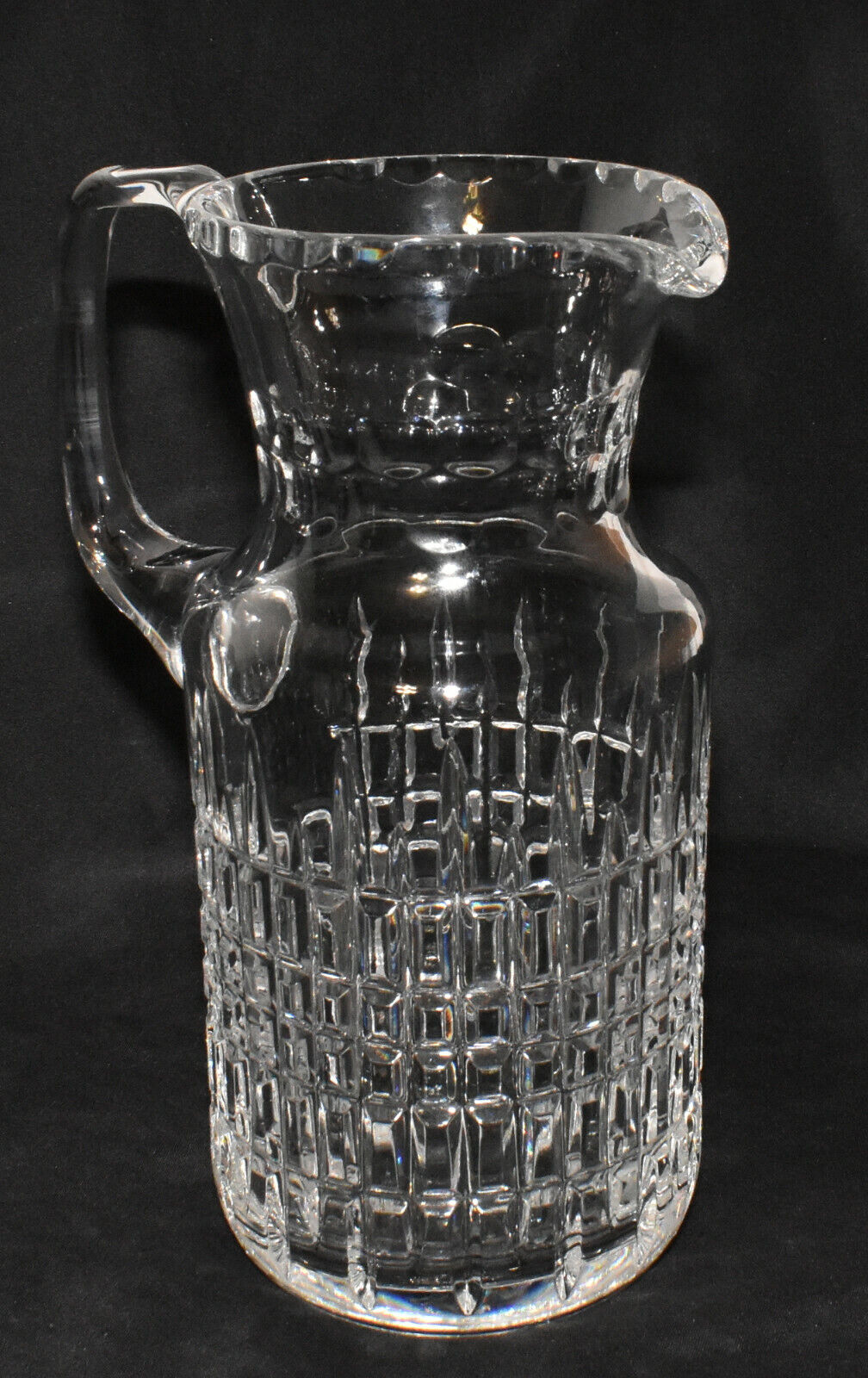 Vintage Juice Pitcher Block Optic Thumb Print 1 Quart Water Juice Glass  Pitcher