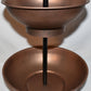 Two Tier Copper Tray Bowl 21" Table Stand Centerpiece Vintage Inspired Decor New