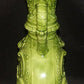Vintage German Moon Flask Ewer Pitcher Green Porcelain Ewer Embossed Scenes Mint