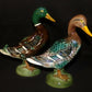 Pair Vintage Mallard Ducks Birds Fowl Hand Painted Porcelain Ducks Made in Japan