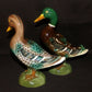 Pair Vintage Mallard Ducks Birds Fowl Hand Painted Porcelain Ducks Made in Japan
