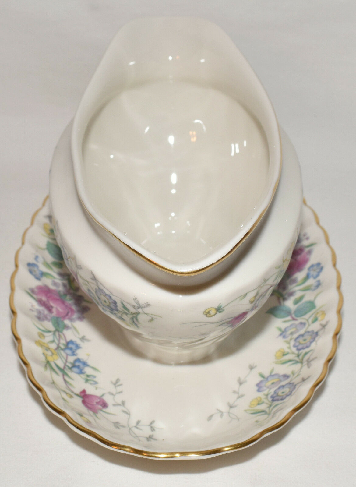 Syracuse China Lilac Rose 14" Serving Platter & Gravy Boat Made in America Mint
