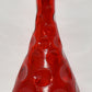Vintage Italian Vase 10.5" Red Glass Coin Dot Flower Vase Smooth & Textured Signed