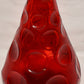 Vintage Italian Vase 10.5" Red Glass Coin Dot Flower Vase Smooth & Textured Signed