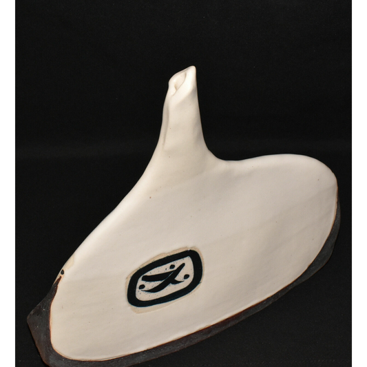 Vintage Shoji Hamada? Bernard Leach? Pottery Vase Rare Flattened Pottery Vessel