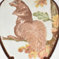 Vintage Porcelain Squirrel Wall Plaques Set of 2 Hand Painted Signed E.M.Woolever