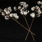 19" Cotton Stems Sprays 3pc Flower Sprays Farmhouse Country Ranch Home Decor New