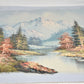 Original Oil on Canvas Snow Capped Mountains Textured Painting 19x15 Signed