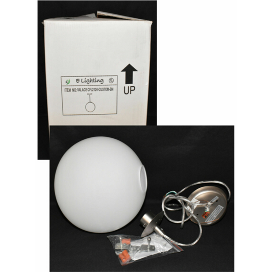 E Lighting Opal Glass Globe Pendant Light Round White Hardwired Pendant Light