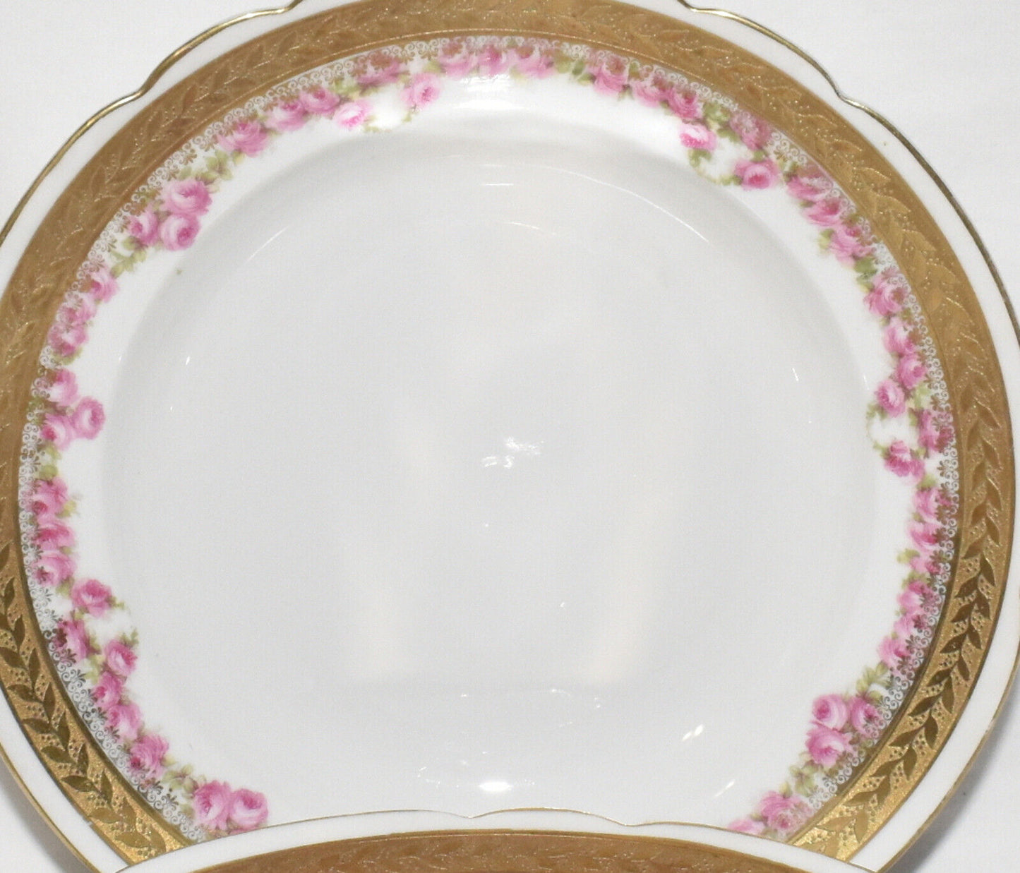 Antique Royal Bayreuth Bavaria Porcelain Bowls 5 Lrg 9" Salad Bowls Pink Flowers