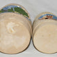 Vintage Hershey Molds Ceramic Canisters Hand Painted Barrel Canisters with Lids