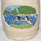 Vintage Hershey Molds Ceramic Canisters Hand Painted Barrel Canisters with Lids
