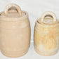 Vintage Hershey Molds Ceramic Canisters Hand Painted Barrel Canisters with Lids
