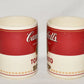 Pair Vintage Campbell Tomato Soup Mugs Cups Red White Soup Mugs Coffee Cups USA