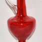 Vintage 12" Red Art Glass Pitcher Hand Blown Cased Glass Pitcher Red Clear Glass