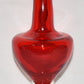 Vintage 12" Red Art Glass Pitcher Hand Blown Cased Glass Pitcher Red Clear Glass