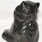 Vintage Black Cat Figurine 4.5" x 3.5" Porcelain Cat w Green Eyes c1980 Signed