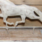 Farmhouse Weathervane Weather Vane Horse on Wooden Base Rustic White One-Sided