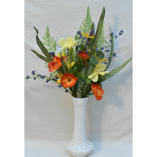 Wildflowers Floral Wreath Stems Candle Ring Floral Decor Artificial Flowers New