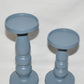 Pillar Candle Holders 2pc Set Slate Blue Pedestal Candle Stands Hand Painted New