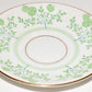 Vintage Royal Stafford Bone China Repos Teacup Saucer Green White Flowers England