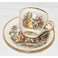 Vintage Royal China 22KT Gold Demitasse Tea Cup & Saucer Garden Scene Landscape