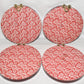 Vintage Chinese 4pc Shadow Box Wall Decor Sculpted Imitation Jade Coral Floral Motif