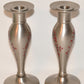 Vintage Asian Candlesticks Metal & Enamel Taper Candle Holders Hand Painted Mint