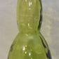 Vintage Mold Blown Glass Vase Tall 18" Green Bulbous Statement Vase Thick Heavy