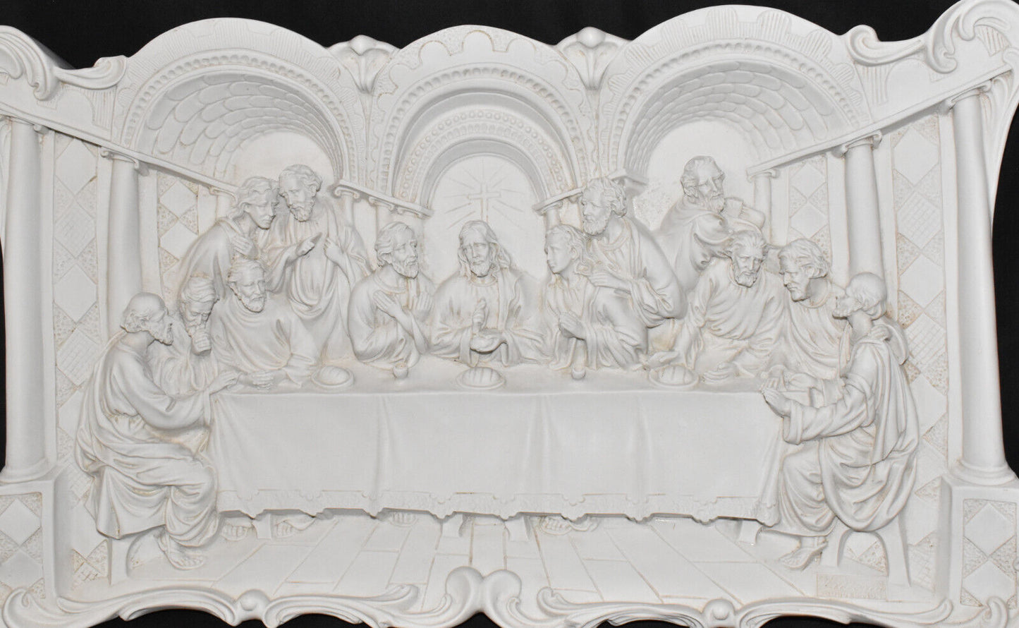 Vittoria Collection Italian Handcrafted Last Supper Art Sculpture in Relief 28"