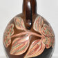 1997 Folk Art Pottery Chulucanas Peru Round Woman Handmade Terracotta Vessel