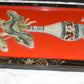 Pr Vintage Japanese Hand Crafted Panels w Raised Dragons & Vases Faux MOP 36x12"
