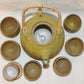 Mid Century Hand Thrown Studio Pottery Tea Set by McMillin 8pc Teapot w Tea Cups