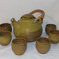 Mid Century Hand Thrown Studio Pottery Tea Set by McMillin 8pc Teapot w Tea Cups