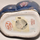 Vintage Chinese Rabbit Figurine Hand Painted Enameled Bunny Deep Cobalt Blue