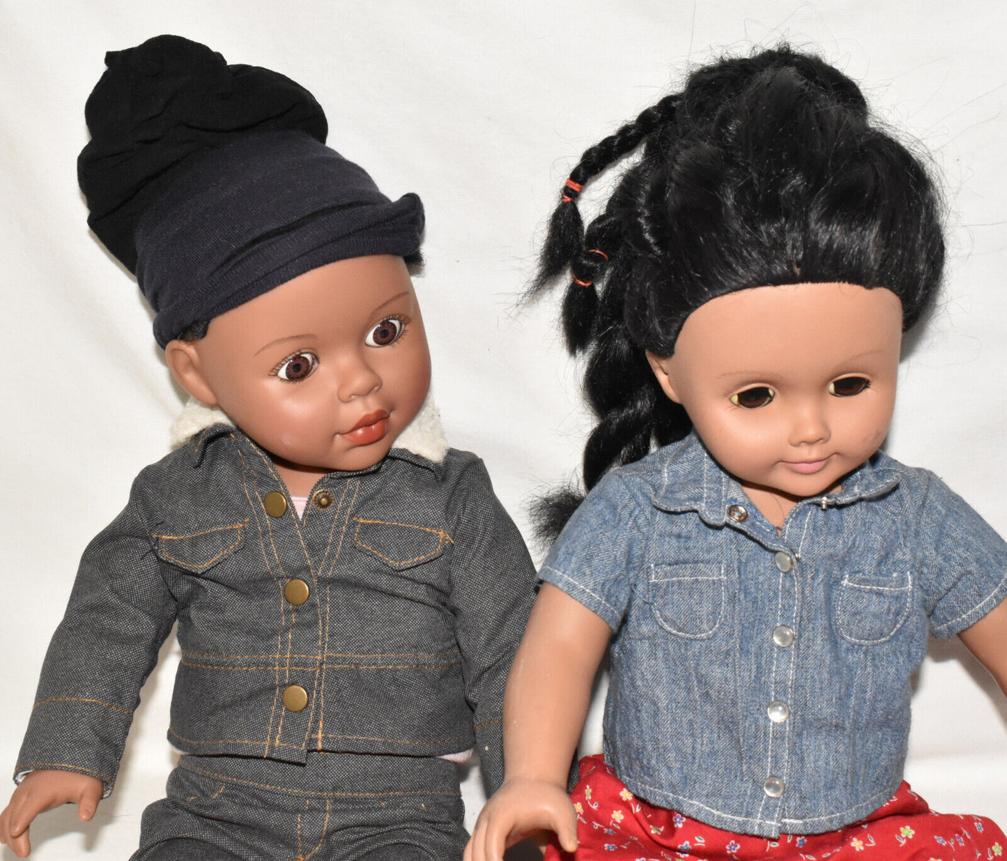 2 Madam Alexander African American Dolls 18" Fully Clothed Dolls 2004 & 2009