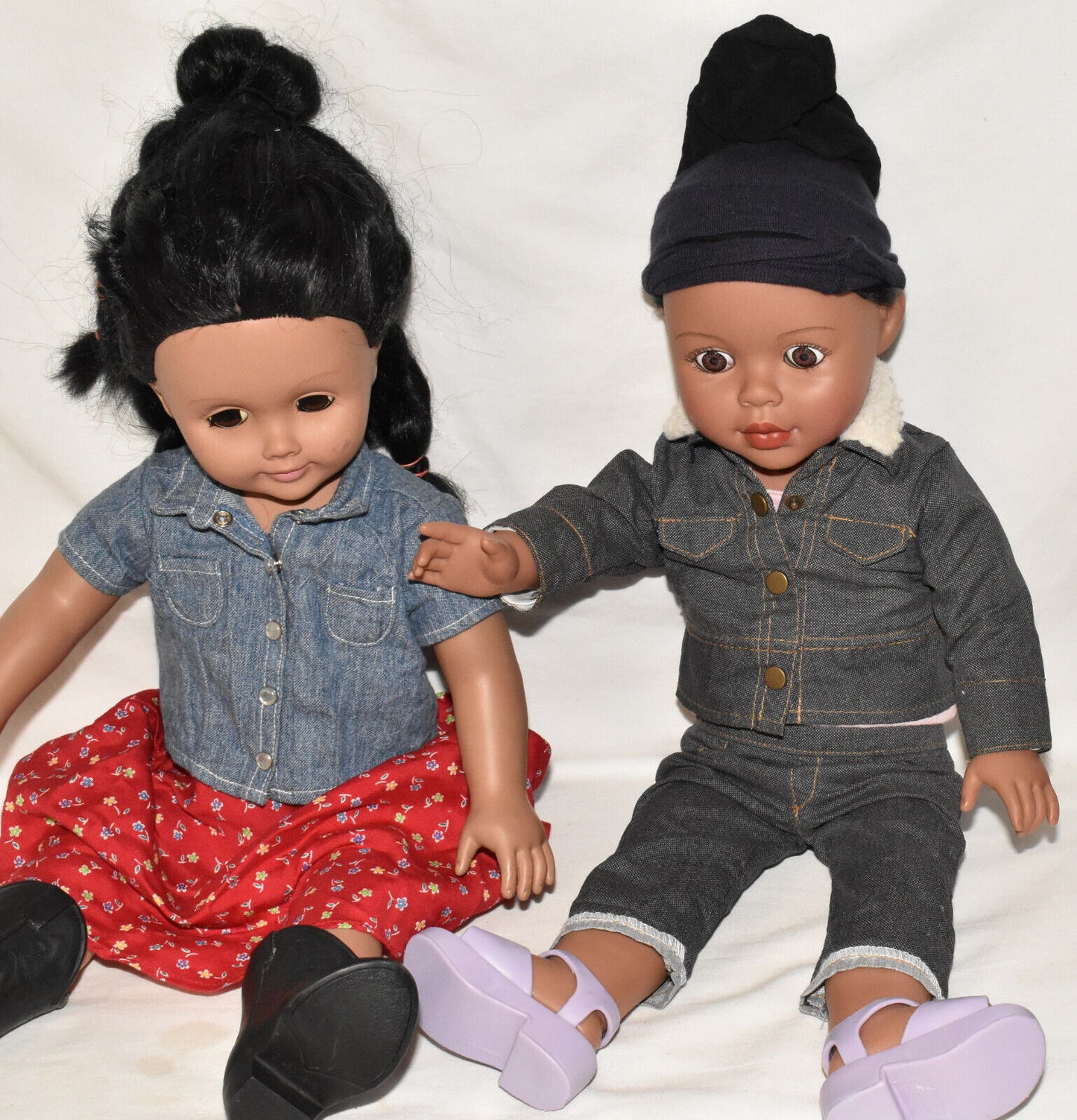 2 Madam Alexander African American Dolls 18" Fully Clothed Dolls 2004 & 2009