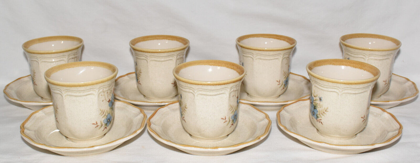 Vintage Mikasa 14pc Coffee/Tea Cups Saucers Garden Club Day Dreams Floral Stoneware