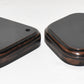 Pair Vintage Wood Lamp Bases 8" x 8" Black Brown Stained Sculpture/Lamp Bases