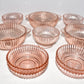 Anchor Hocking Early 20th Century Glass Pink Queen Mary Bowls 3 Sizes 18pcs