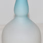 Vintage Blue White Cased Glass Bud Vase w Free Flower Stem 7.5" Bud Vase Signed