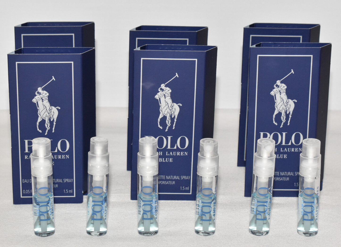 Ralph Lauren Men Polo Blue 3 & 6pc Lots 1.5ml .05fl oz Spray Sample Vials
